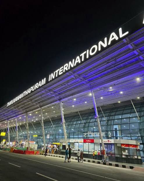 Thiruvananthapuram International Airport at night